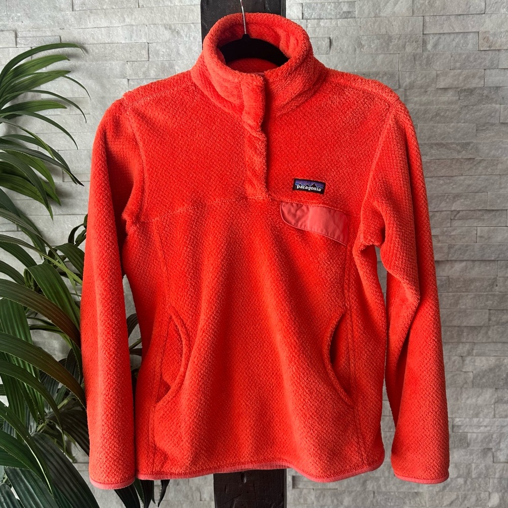 PATAGONIA Orange Re-Tool Snap Fleece Pullover Size Small